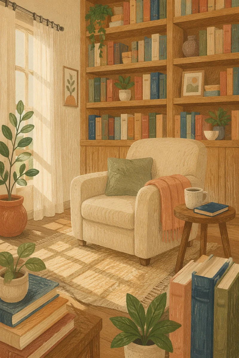 Cozy Home Library Reading Nook