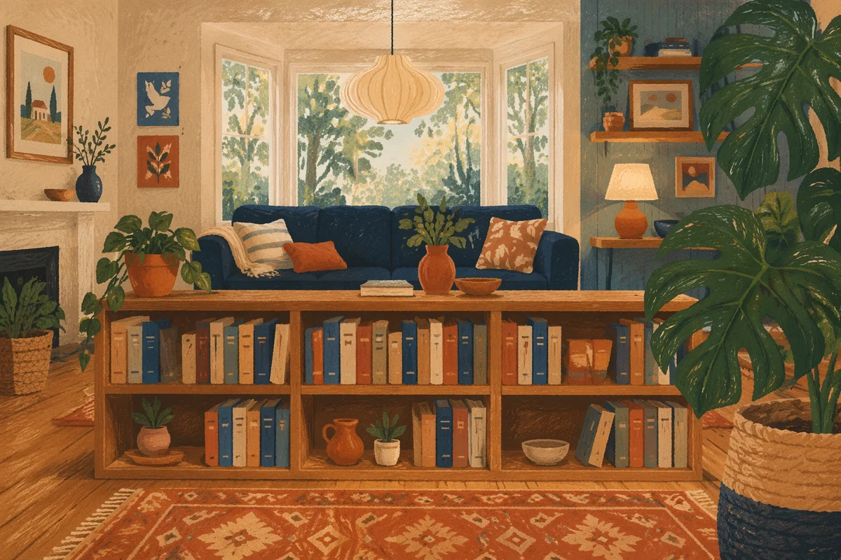 Cozy Home Library Reading Nook Interior