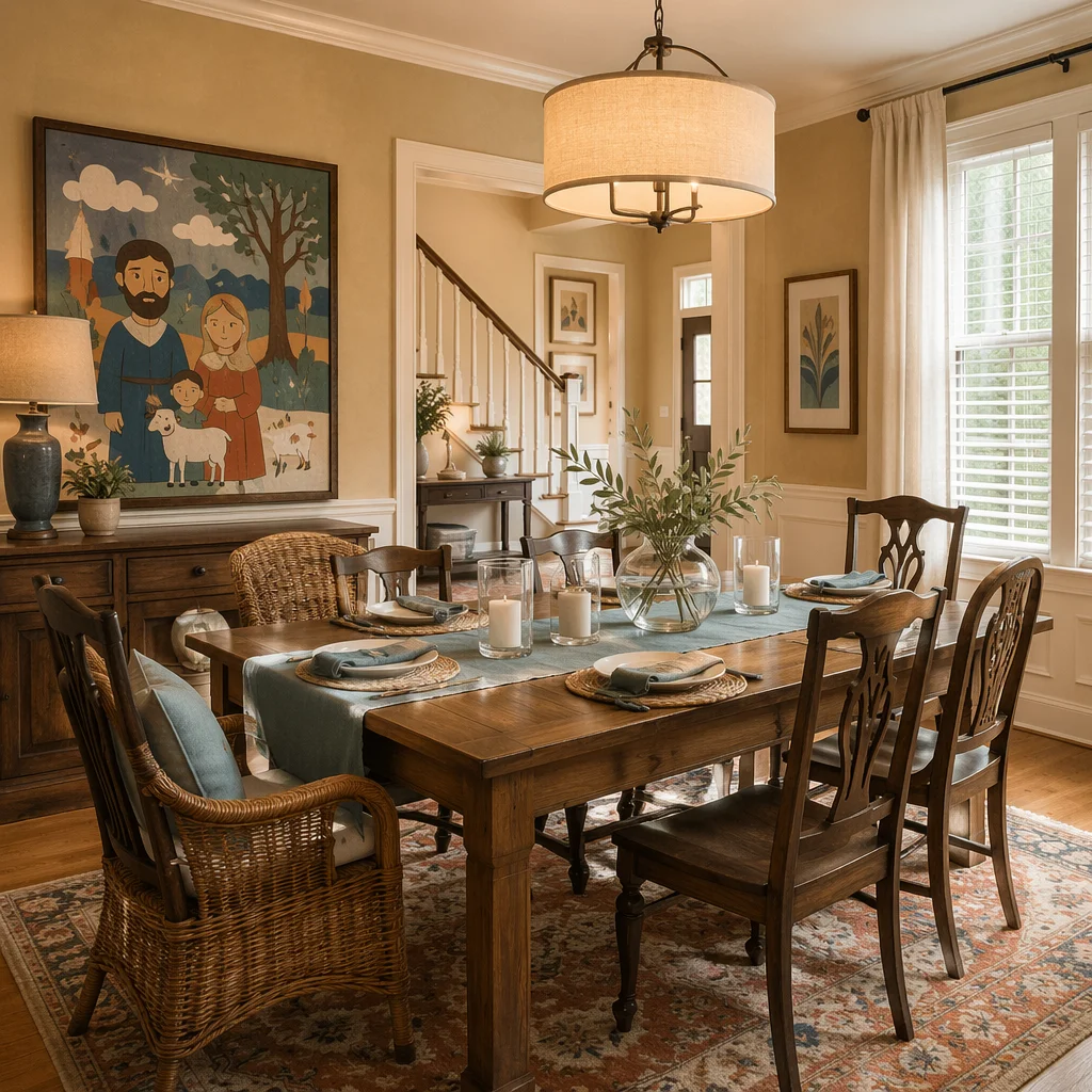 Elegant Dining Room Table and Chairs