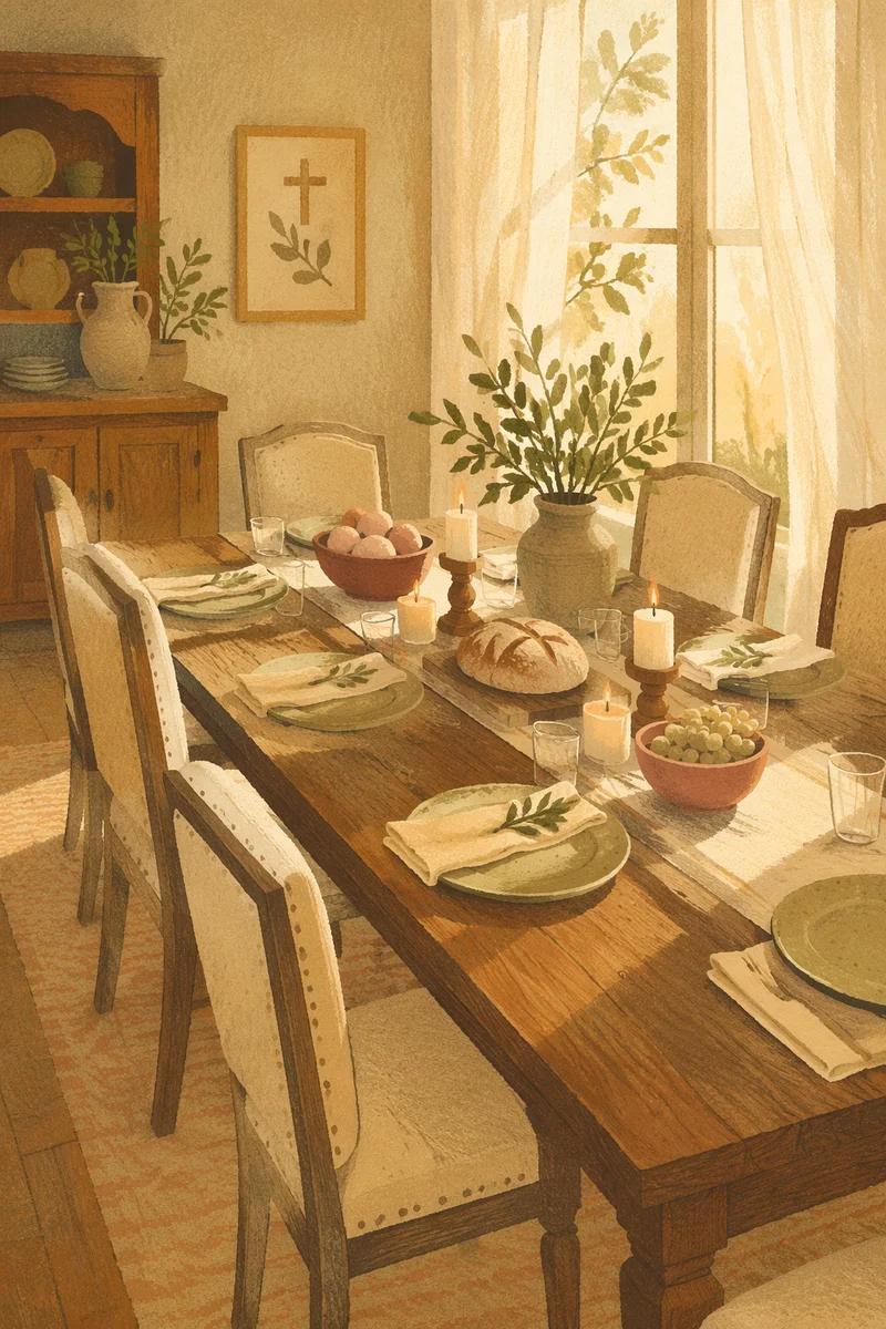 Elegant Christian Fellowship Dining Room Table