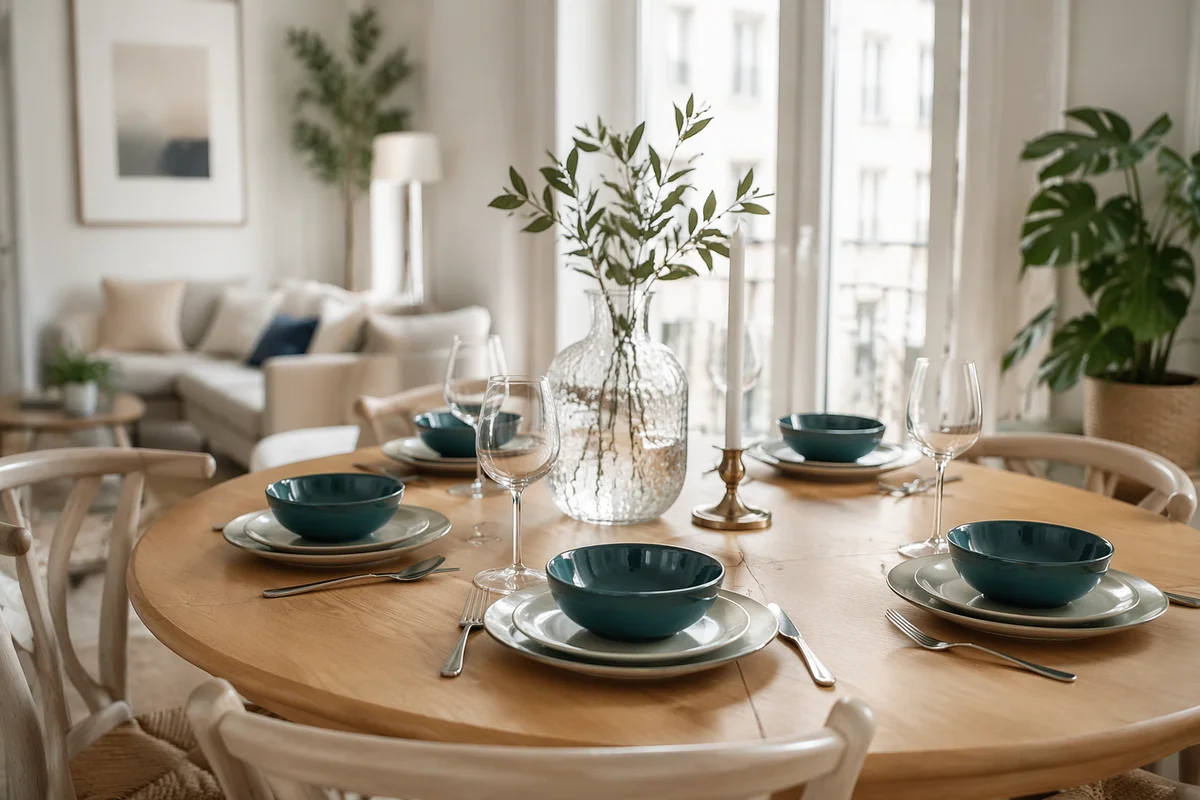 Elegant Daylit Dining Room with Oval Table