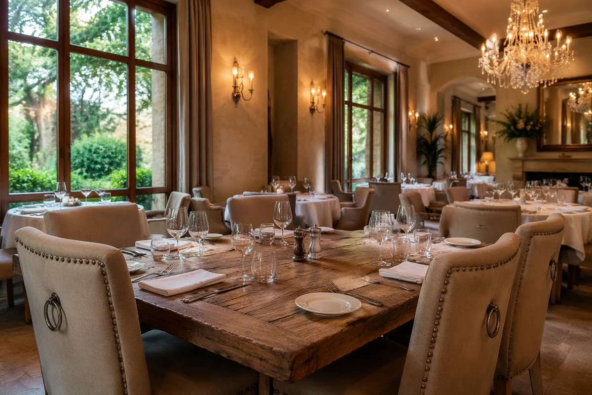 Elegant Rustic Restaurant Dining Room Interior
