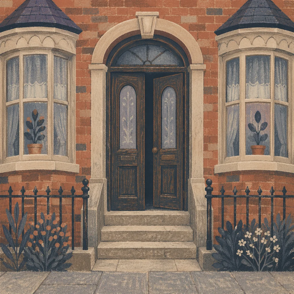 Historic Wooden Doorway with Welcoming Quiet Shelter