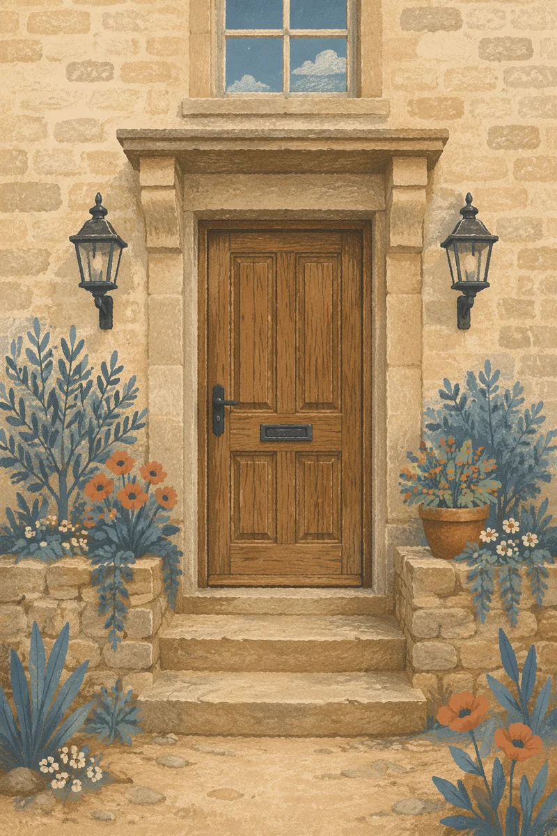 Rustic Wooden Front Door House Entrance