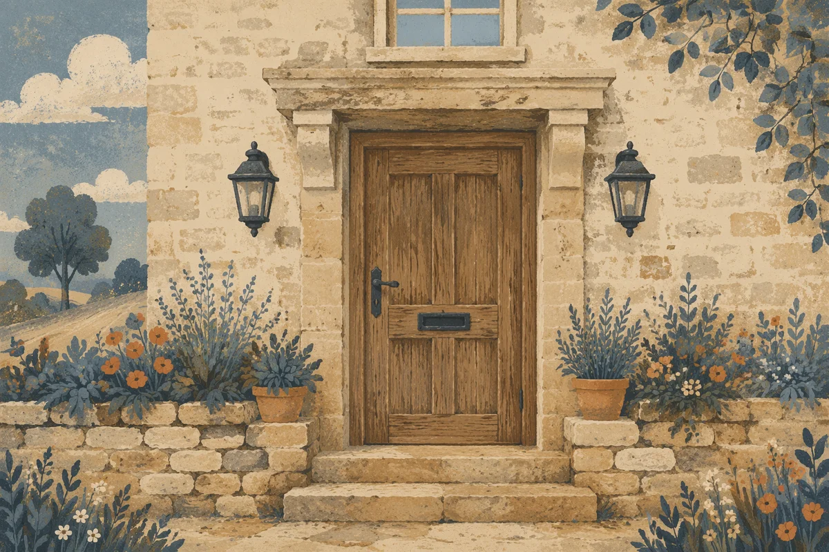 Rustic Wooden Front Door Entrance