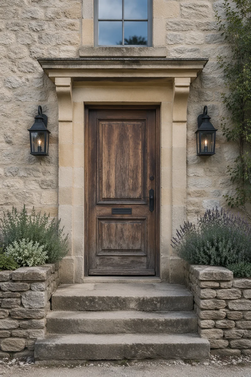 Rustic Wooden Front Door House Entrance