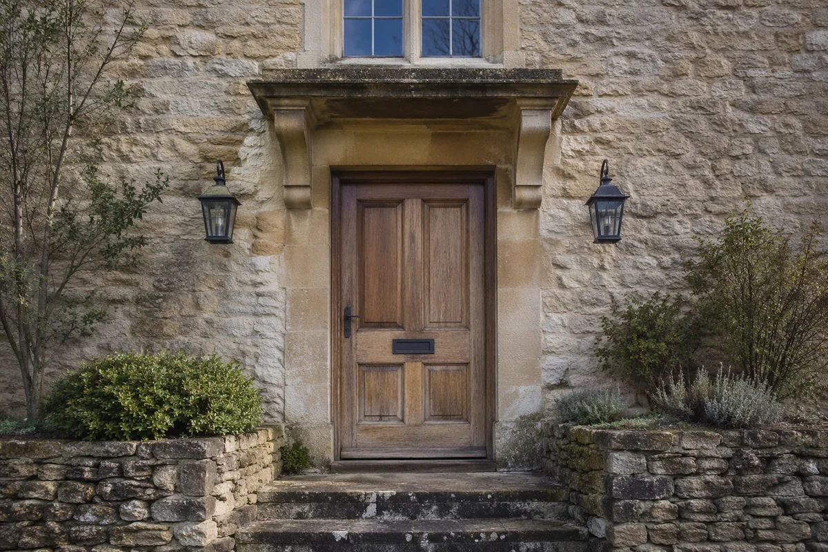 Rustic Wooden Front Door House Entrance