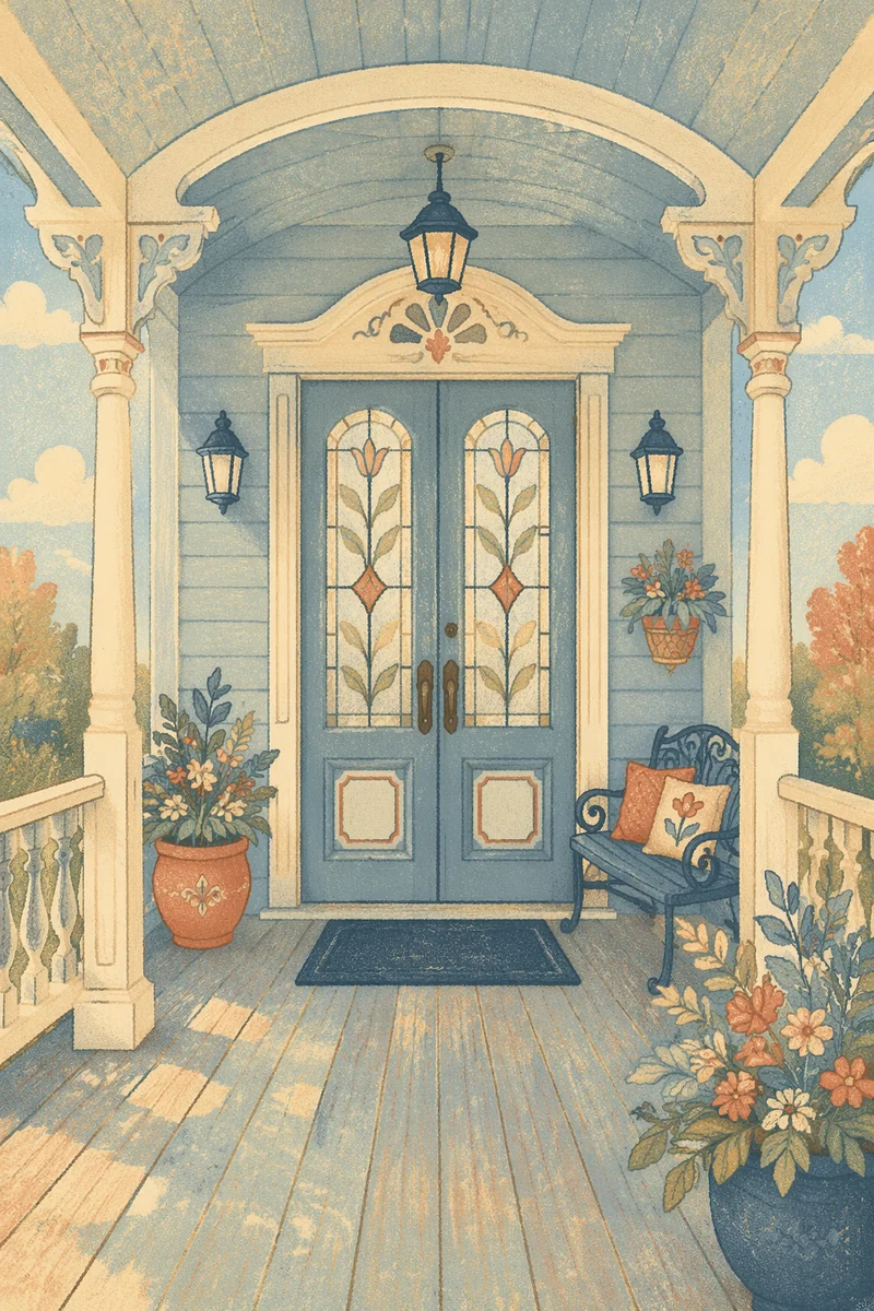 Welcoming Vintage Front Door House Entrance