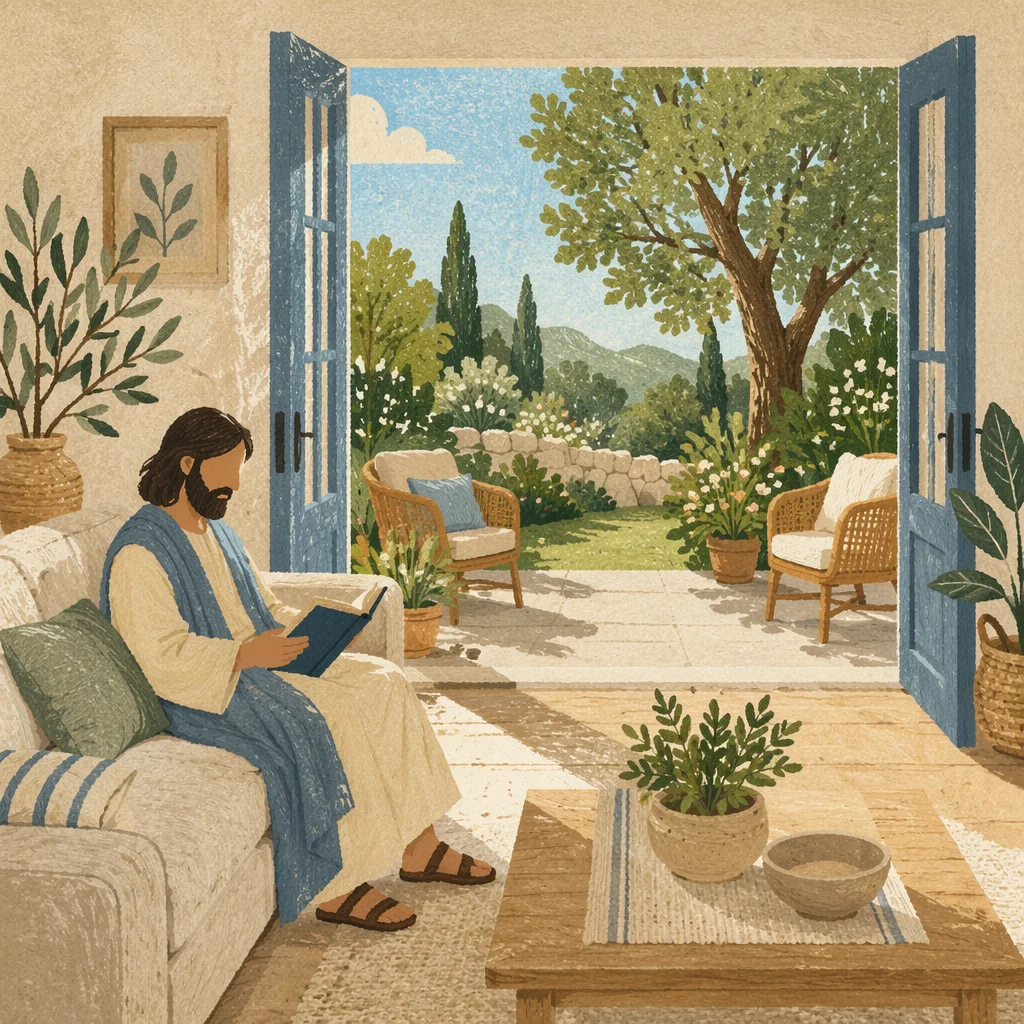 Contemporary Living Room Opening to Garden Lawn