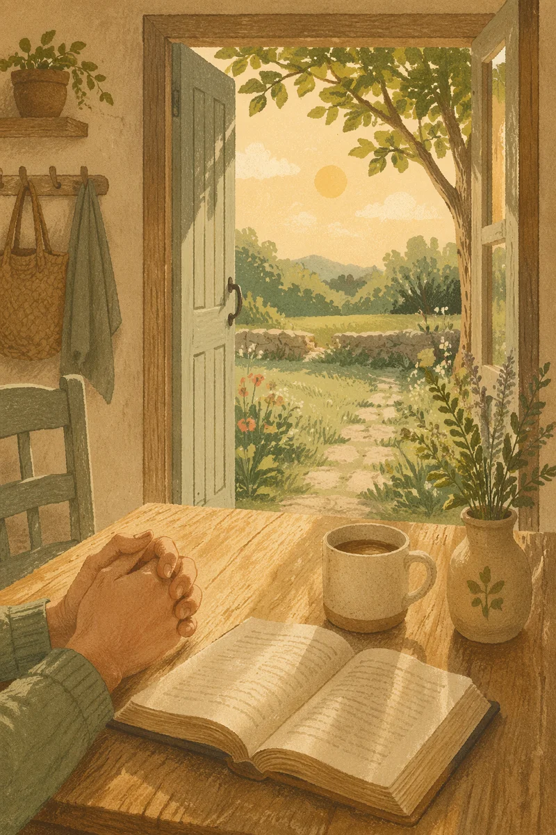 Morning Prayer by Garden French Doors
