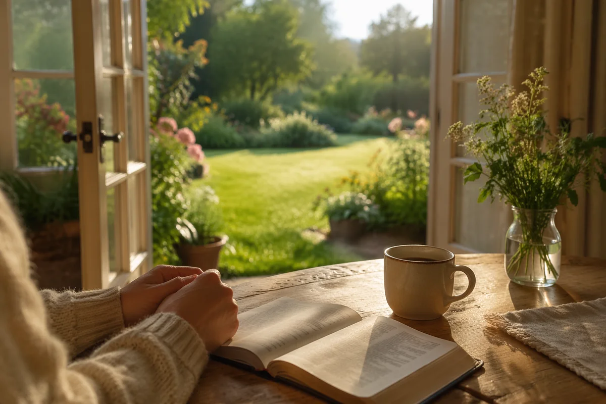 Morning Devotion by Garden French Doors