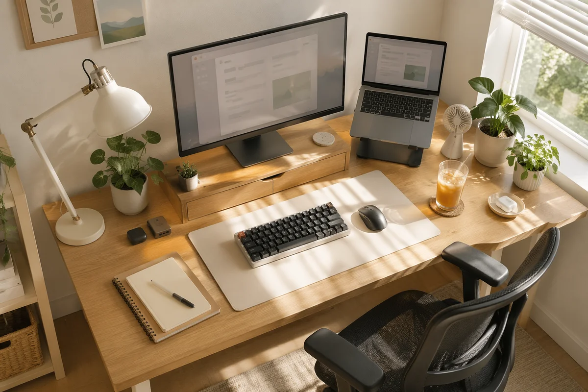 Bright Organized Home Office Desk Interior