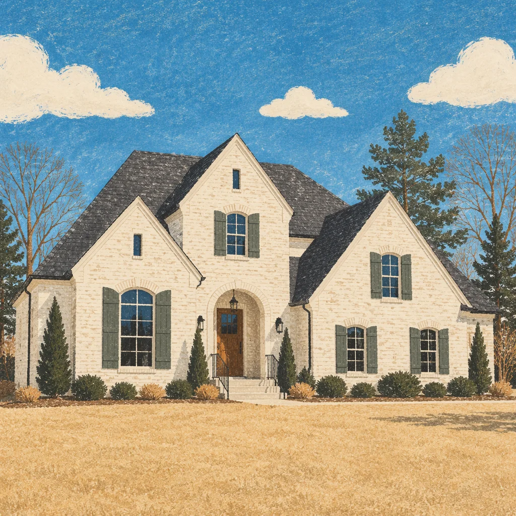 Modern Suburban House with Arched Entry