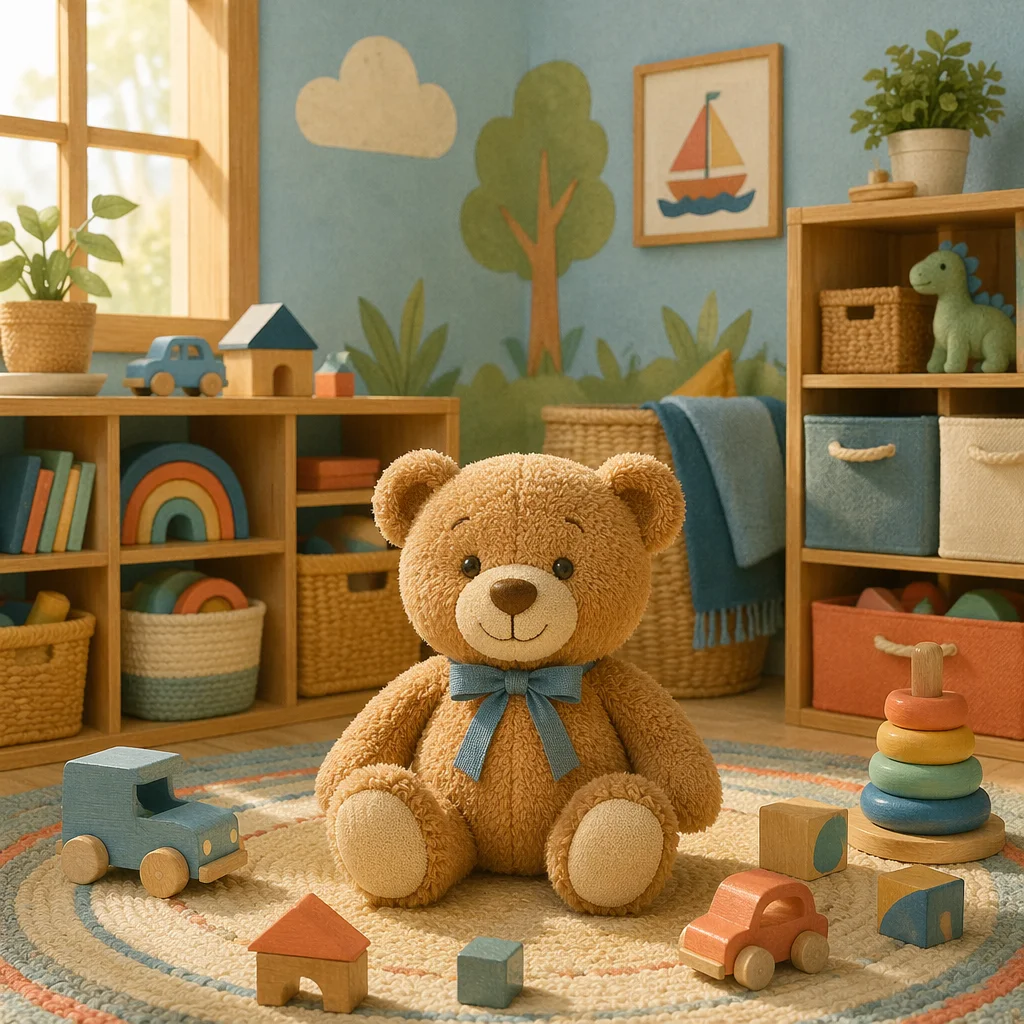 Cozy Kids Playroom with Organized Toys