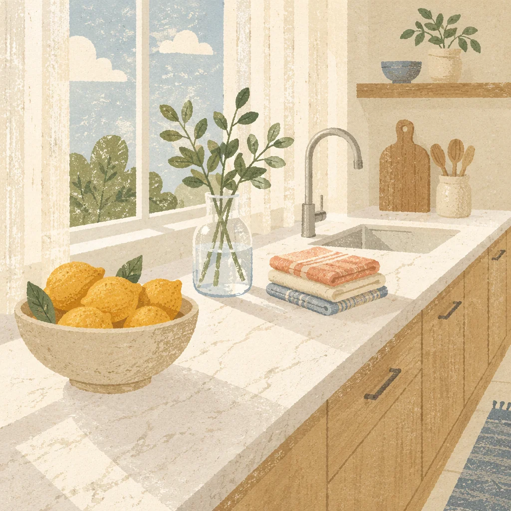 Bright Modern Kitchen Counter Morning Scene