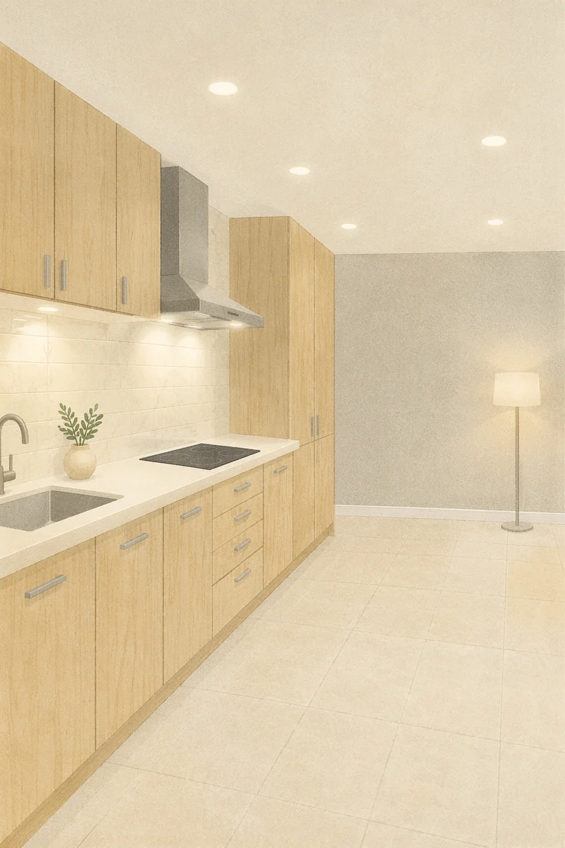 Bright Modern Kitchen With Clean Countertop