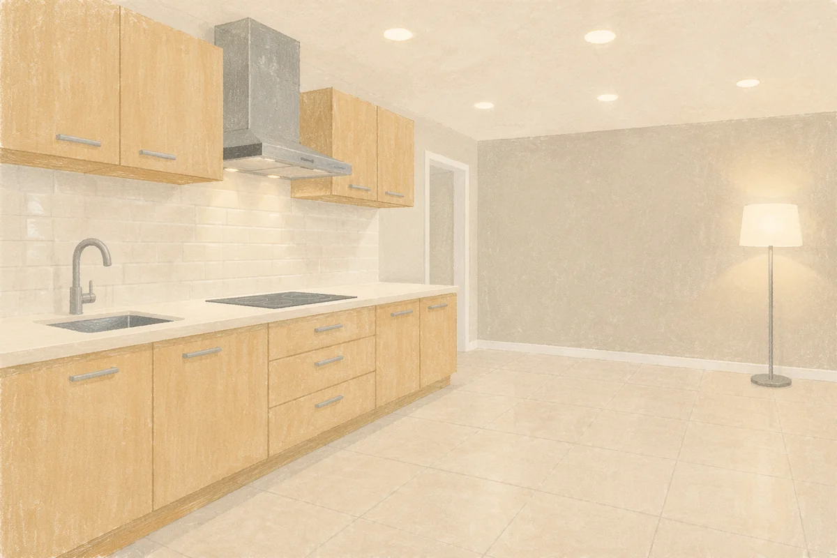 Bright Modern Kitchen With Clean Countertop
