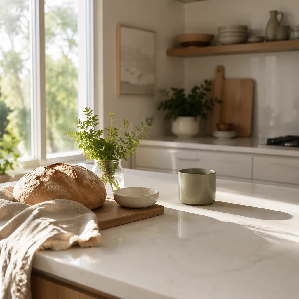 Bright Modern Kitchen Countertop with Morning Light