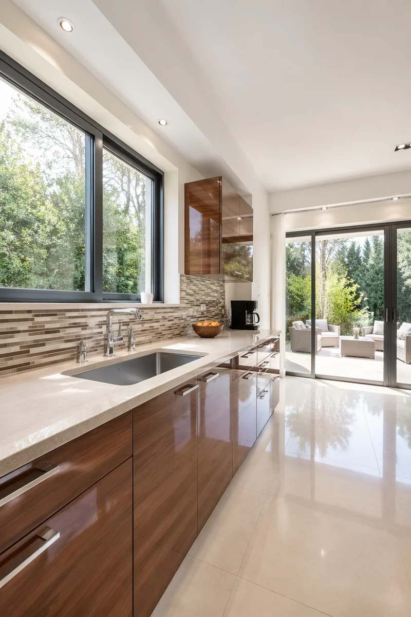 Bright Modern Kitchen with Garden View