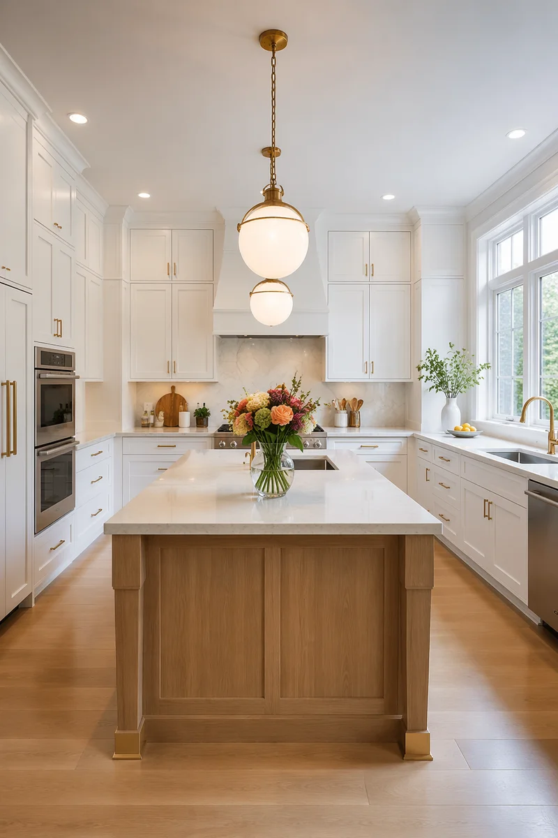 Bright Modern Kitchen with Marble Countertop