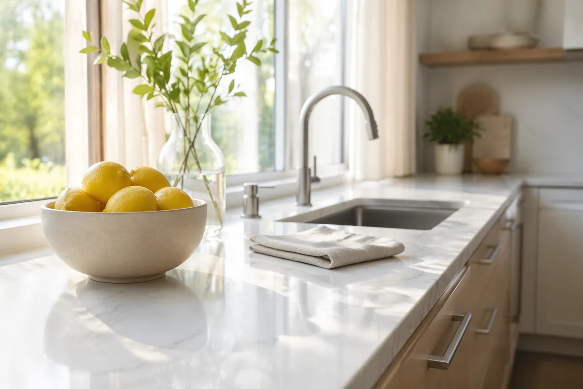 Bright Modern Kitchen Countertop Morning Scene