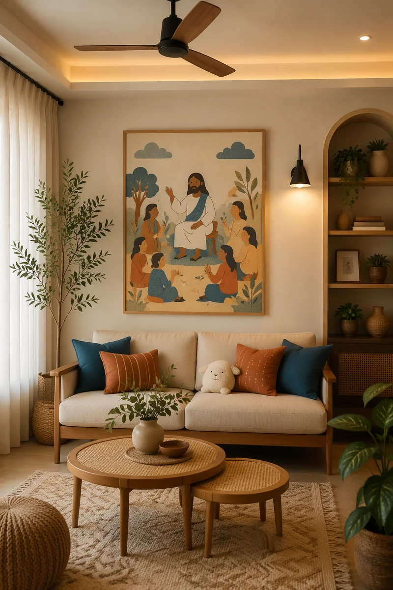 Modern Teal Sofa Living Room Interior