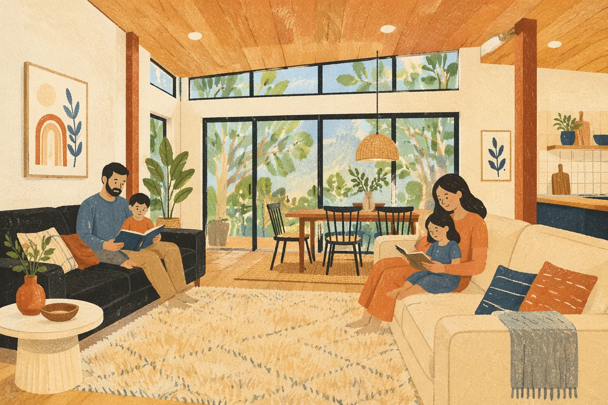 Modern Open Plan Living Room Interior