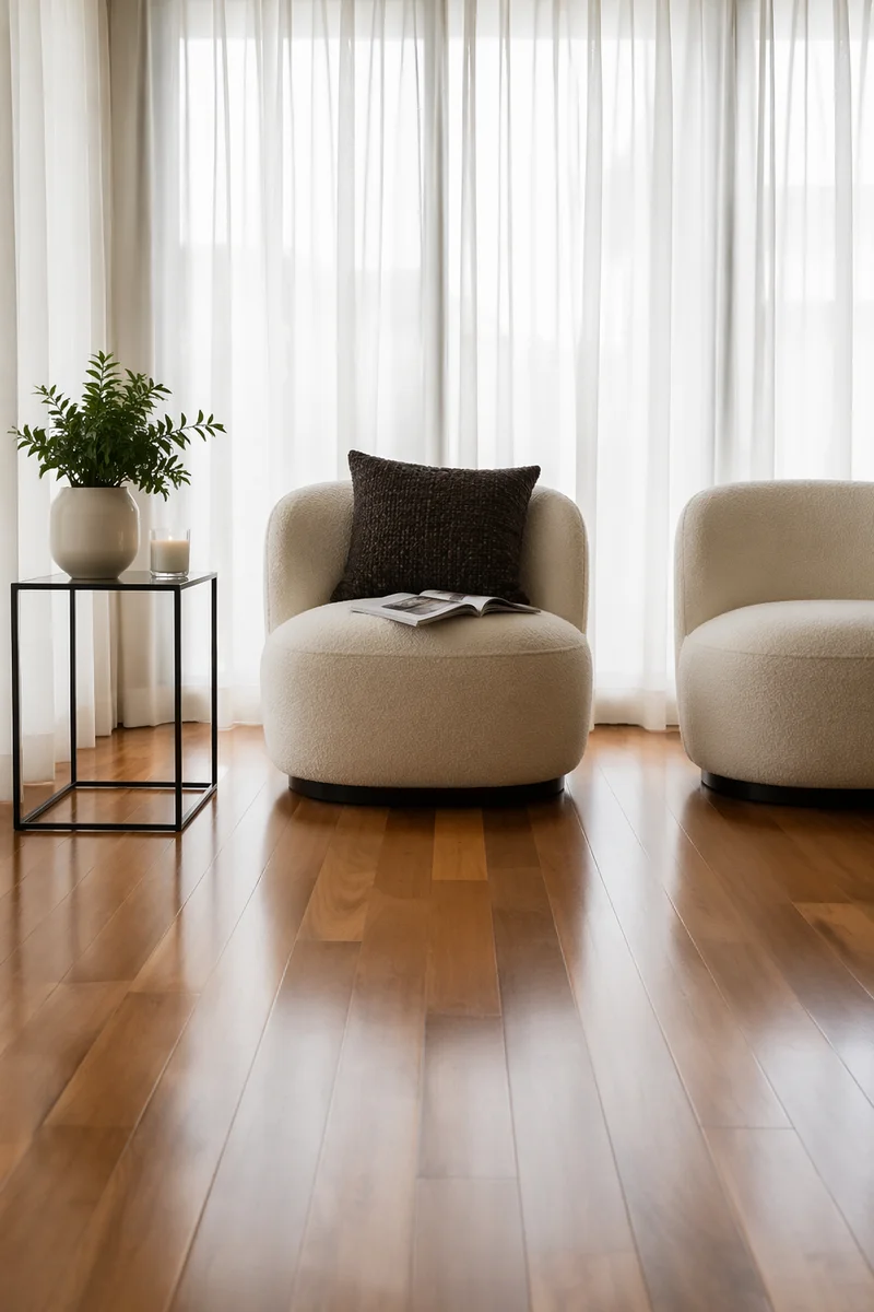 Modern Cream Lounge Chairs in Airy Living Room