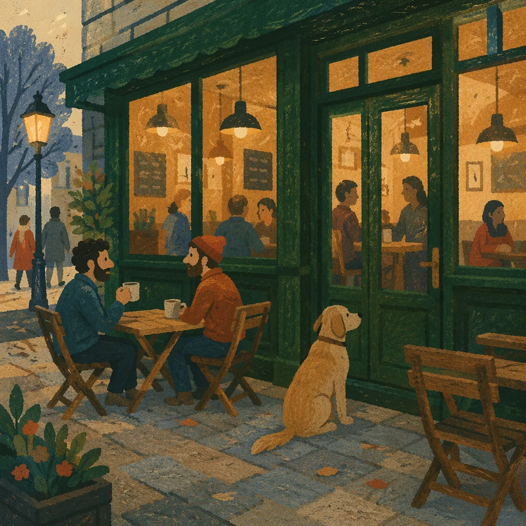 Cozy Bistro Patio at Evening Glow