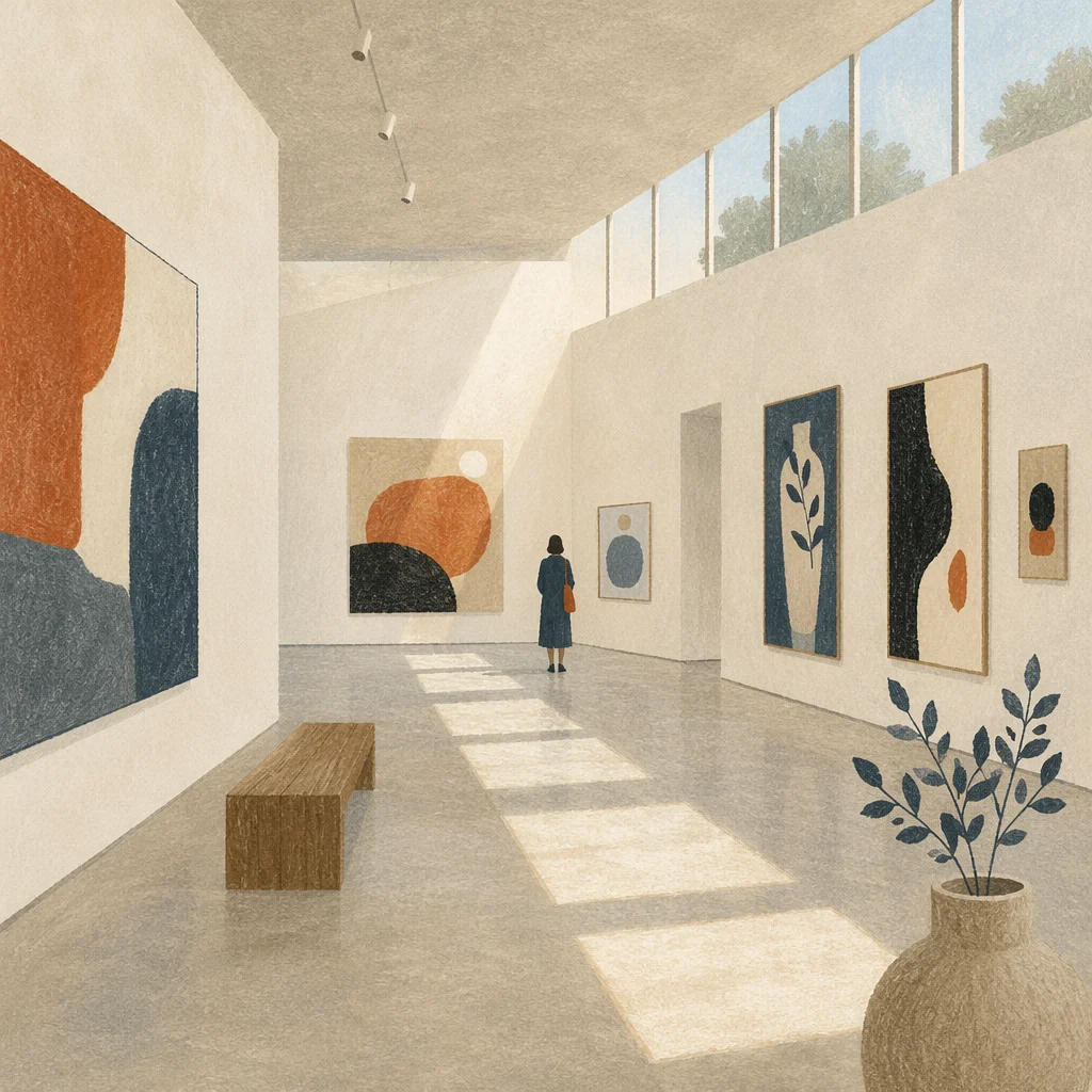 Serene White Art Gallery Interior Exhibit