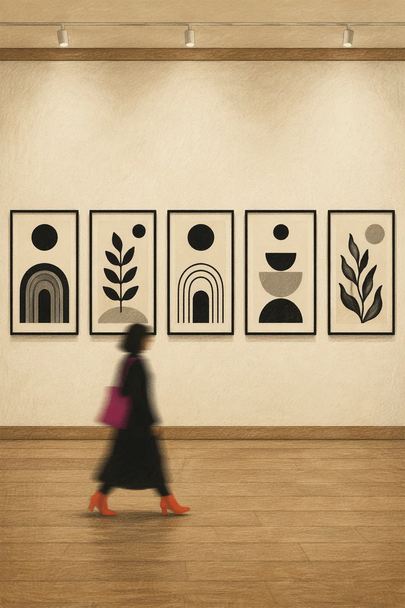 Minimalist Art Gallery Wall Exhibit Interior