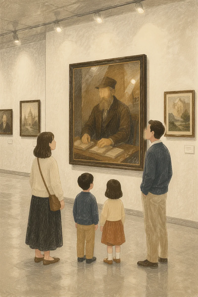 Quiet Contemporary Gallery with Framed Paintings