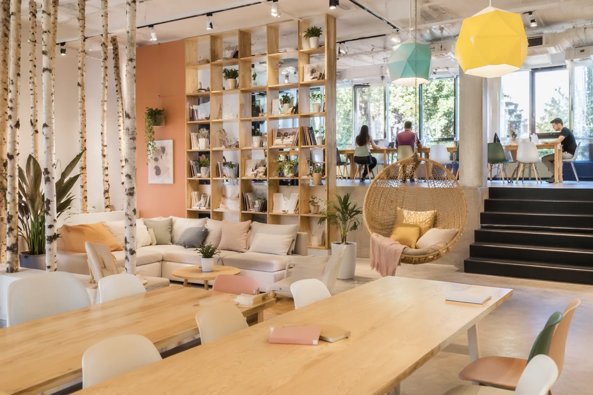 Bright Modern Coworking Lounge Interior Design