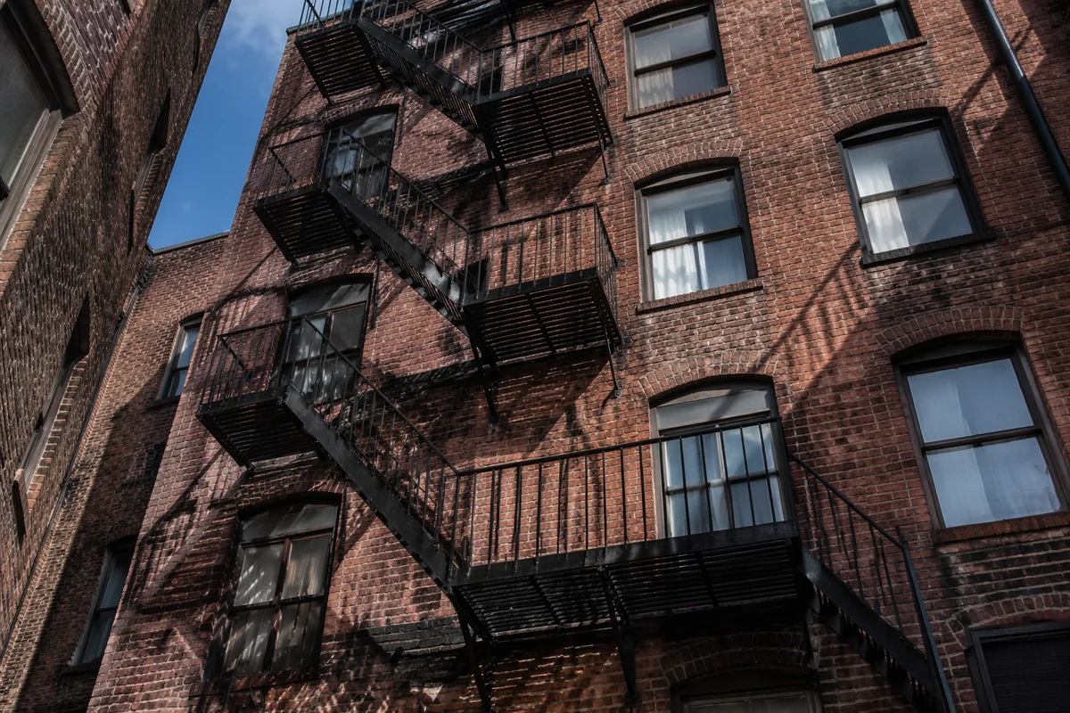 Urban Brick Building Fire Escape Study