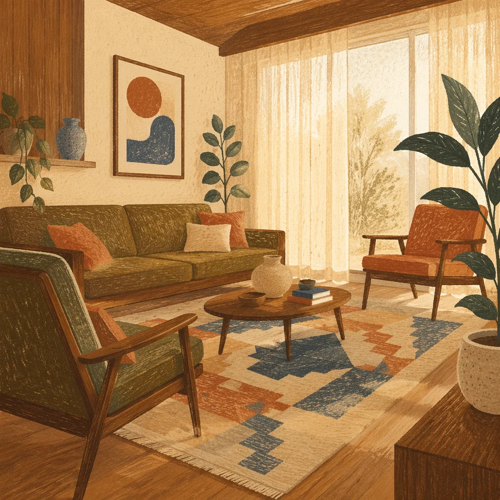 Retro Mid Century Modern Living Room