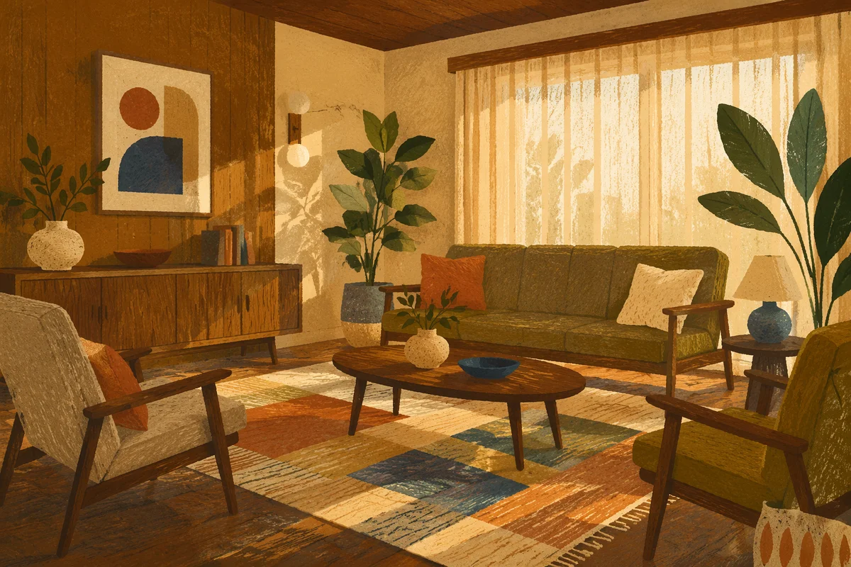 Retro Mid Century Modern Living Room