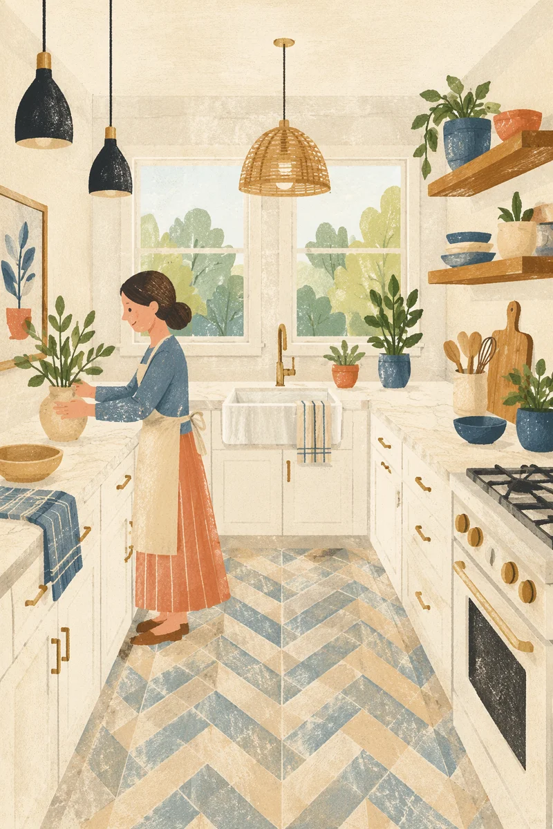 Bright Tiny House Kitchen With Smart Storage