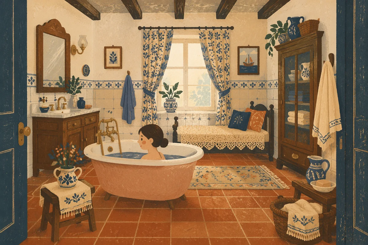 Vintage Clawfoot Tub Bathroom Interior
