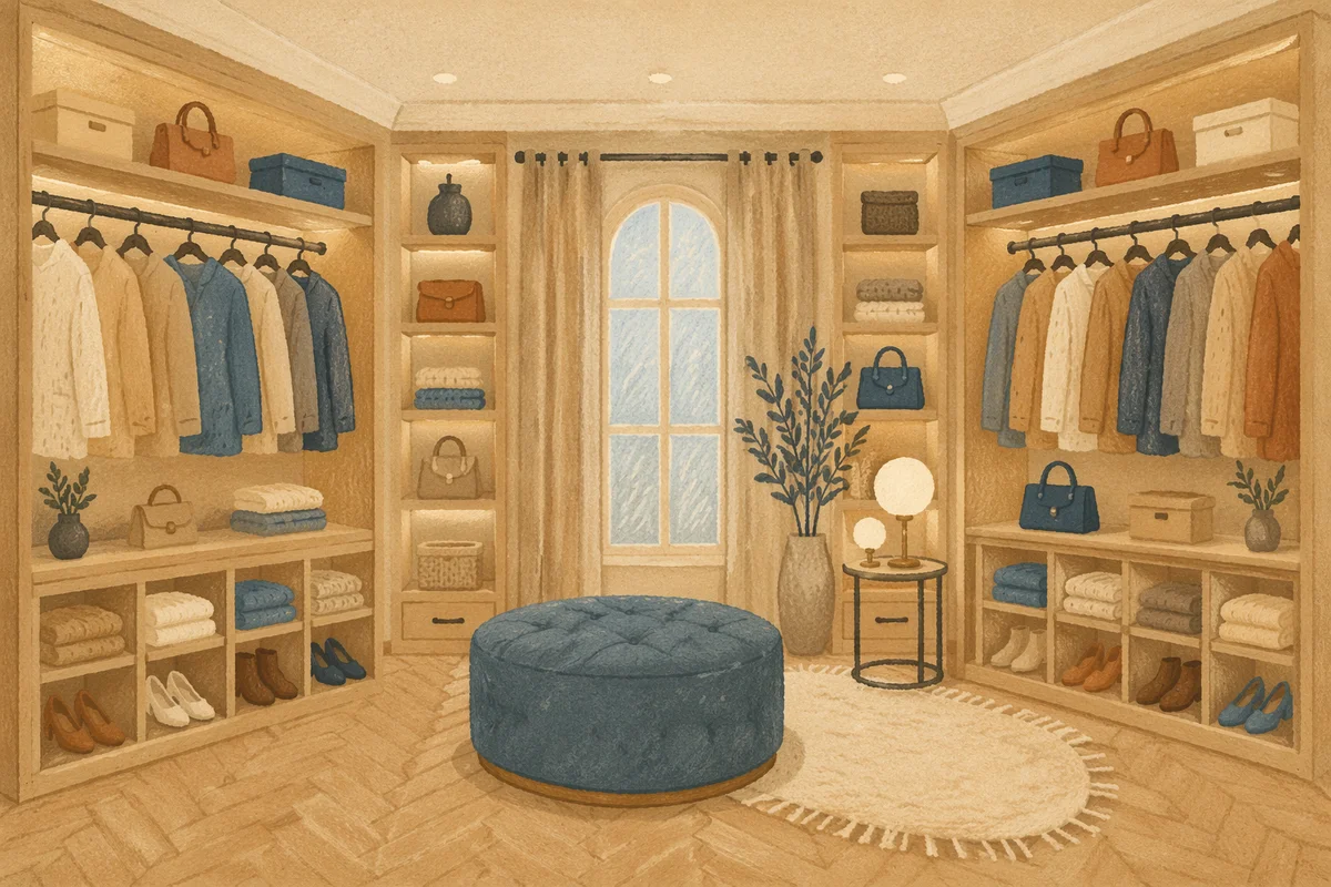 Elegant Luxury Walk-In Closet Interior Display
