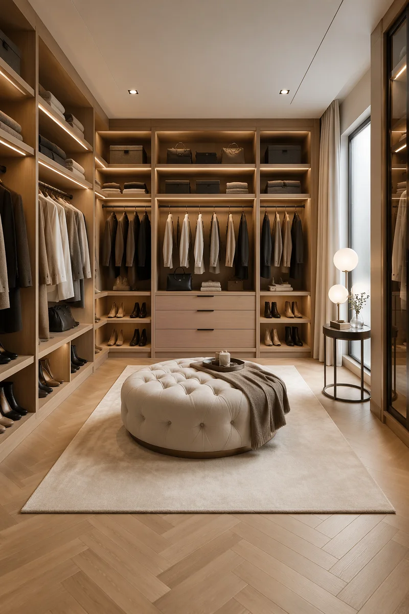 Luxury Walk-In Closet with Organized Display