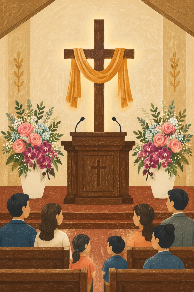 Korean Church Anniversary Floral Sanctuary Decor