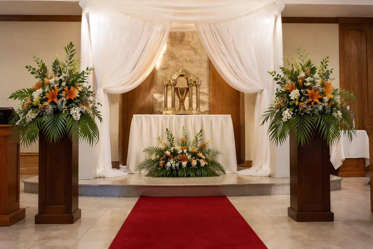 Korean Church Anniversary Floral Altar Decor