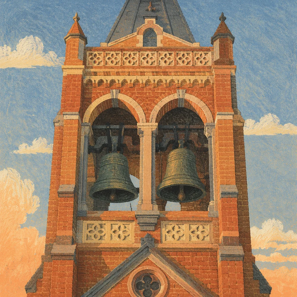 Korean Church Bell Tower at Sunrise