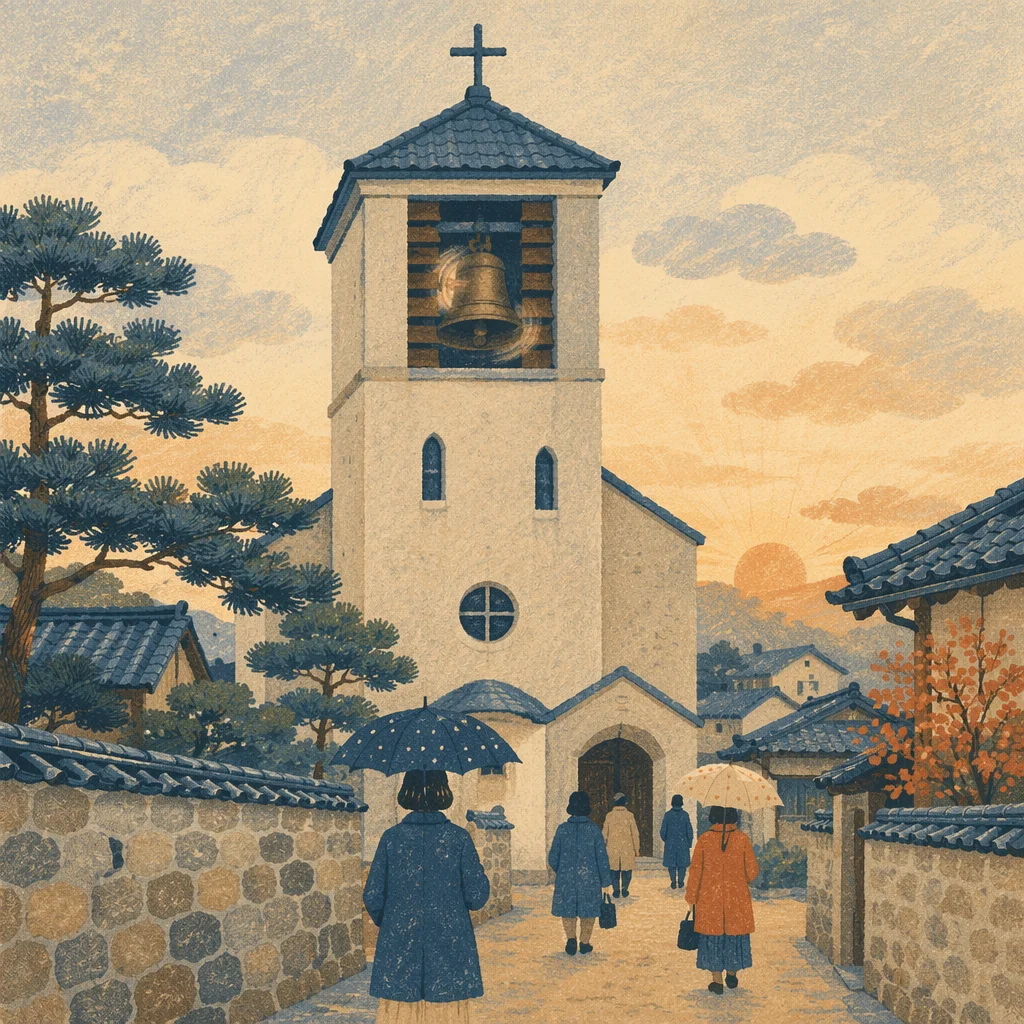Korean Church Bell Tower at Morning Call