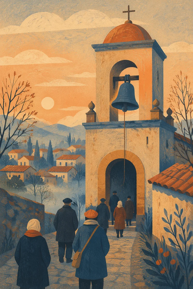 Korean Church Bell Tower at Dawn