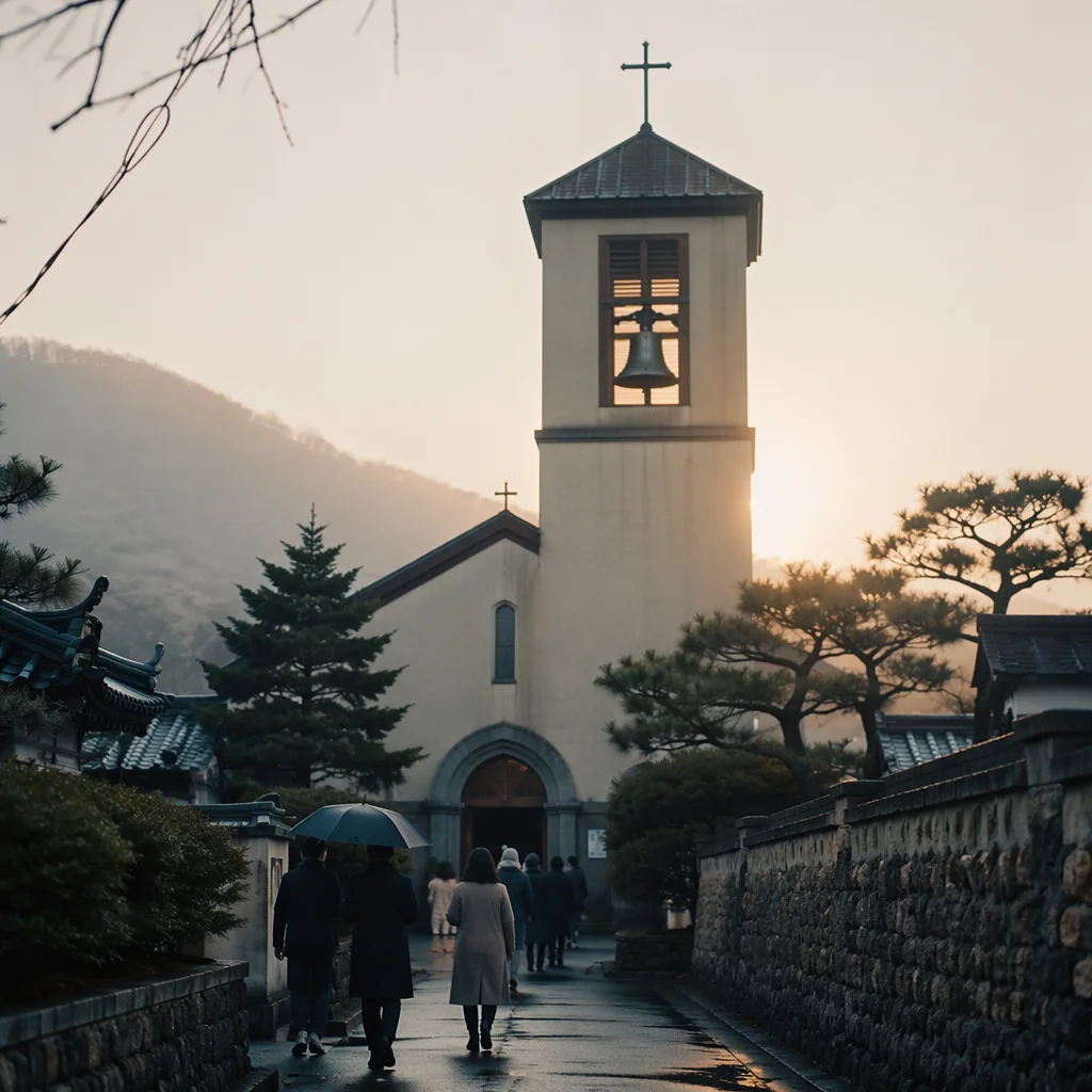 Korean Church Bell Tower at Morning Call