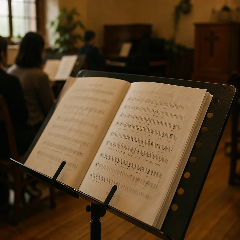 Korean Church Choir Rehearsal Music Stand
