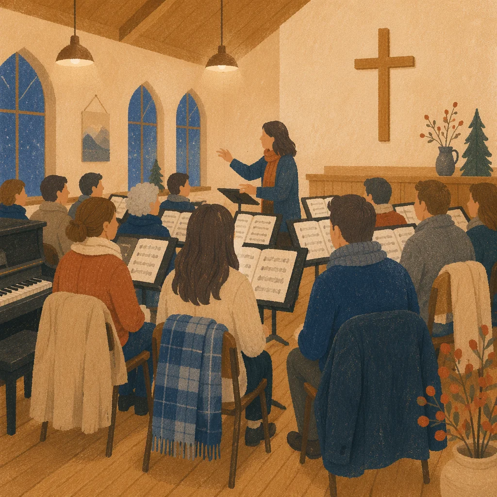 Korean Church Choir Rehearsal at Dusk