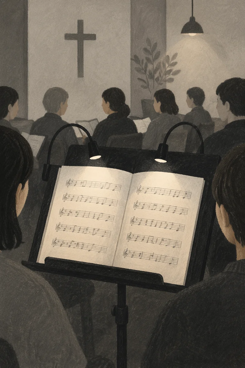 Korean Church Choir Rehearsal Music Stand
