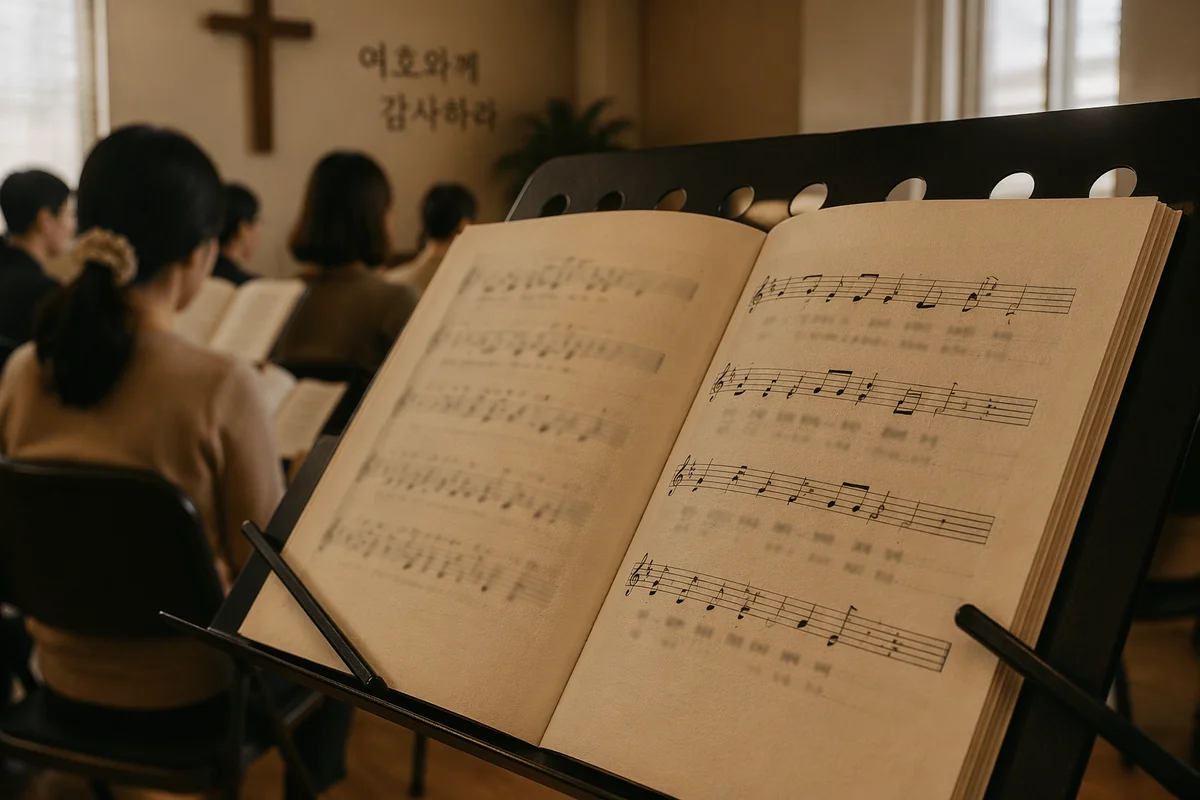 Choir Sheet Music on Stand Rehearsal